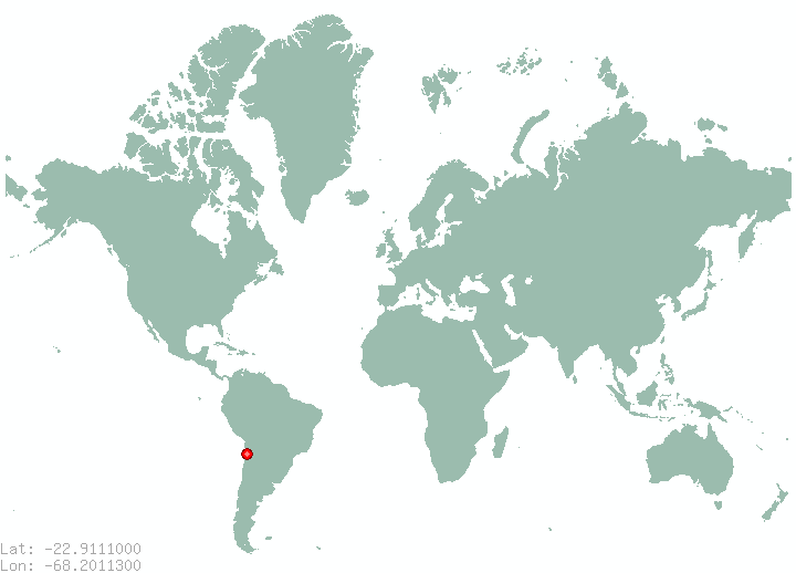 San Pedro de Atacama in world map
