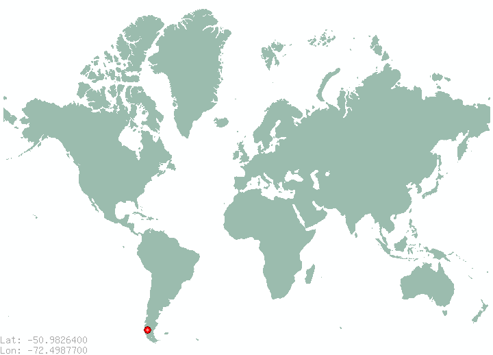Torres del Paine in world map